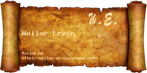 Weiler Ervin névjegykártya