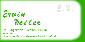 ervin weiler business card